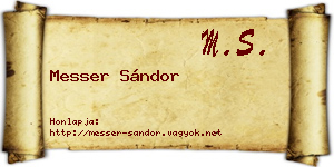 Messer Sándor névjegykártya