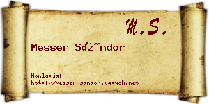 Messer Sándor névjegykártya